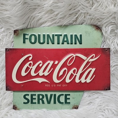 Coca Cola advertising Fountain Service reg us pat Ice Cold Bottles Embossed COKE