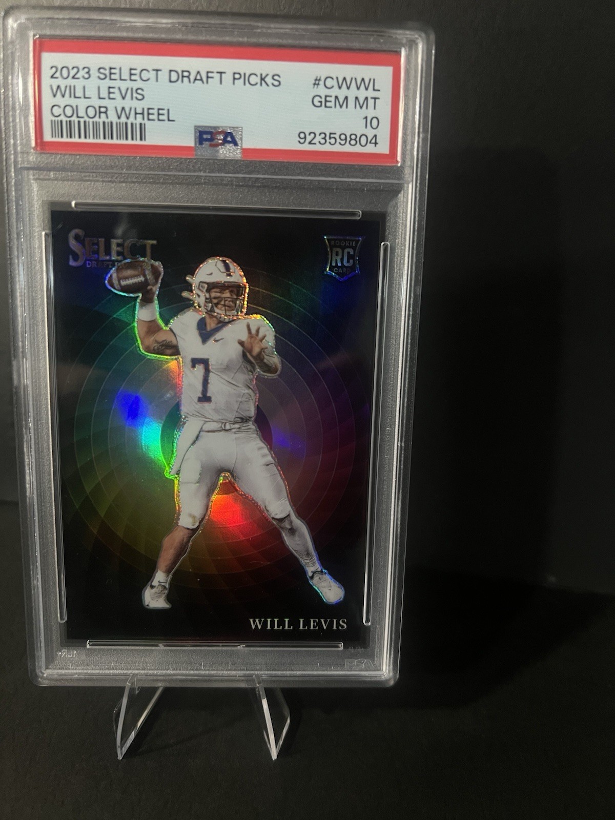 2023 Select Draft Picks Will Levis COLOR WHEEL PSA 10 GEM MINT Case Hit SSP RC