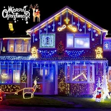 JMEXSUSS 2 Pack Solar Meteor Shower Lights, Blue Meteor Cascading Rain Lights, W