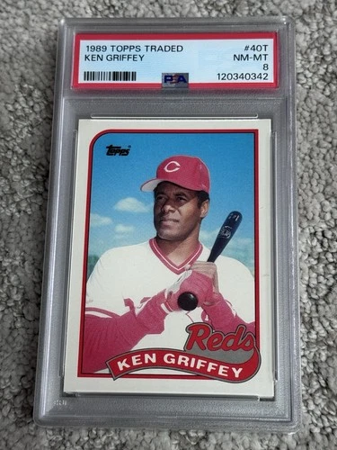 PSA 8 BASEBALL CARD 1989 TOPPS TRADED KEN GRIFFEY SR CINCINNATI REDS
