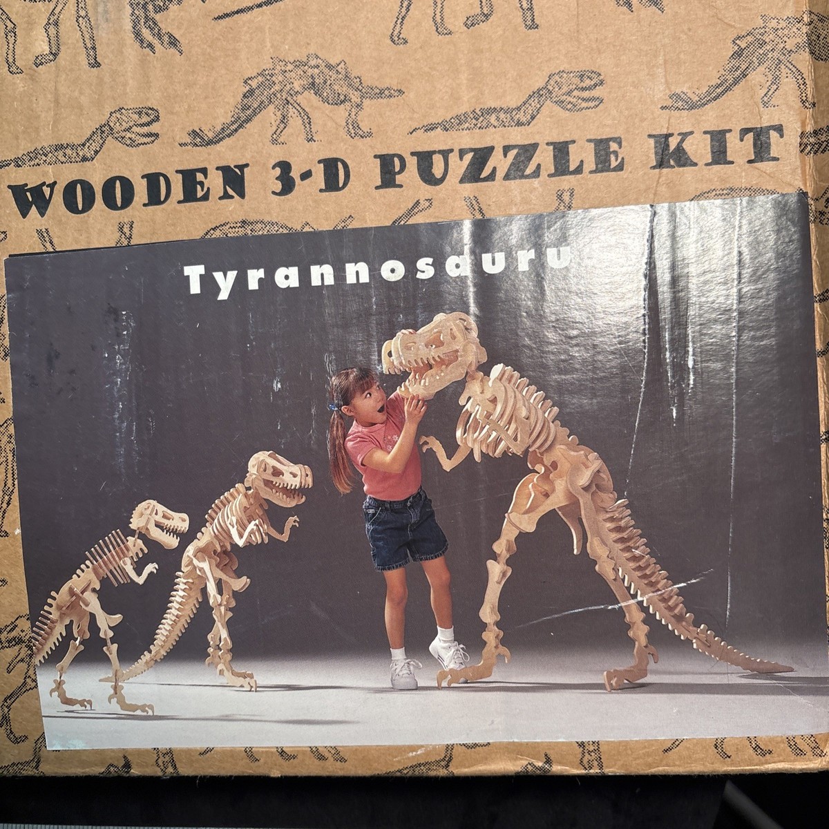Vintage 1998 B.C. Bones Tyrannosaurus Rex Wooden 3-D Puzzle Kit