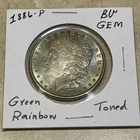 1886-P Morgan Dollar ☆ 90% Silver ☆ BU Gem ☆ Beautiful Coin ☆ Green Toned