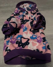 Top Paw Pink Purple Blue Fleece Dog Outfit Paw Prints Size Medium
