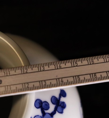 Jarrón japonés de porcelana Imari Arita 23,6 cm azul blanco pintado a mano #D - Imagen 8 de 10