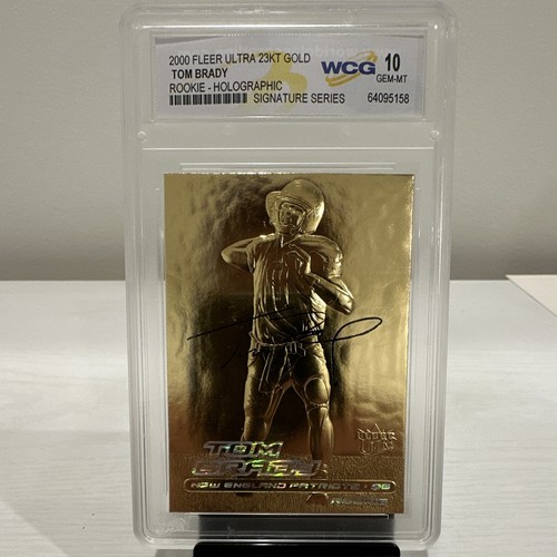 Fleer Ultra 2000 Tom Brady Rookie Auto Holographic 23KT Gold #9777 WCG 10