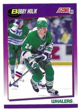 BOBBY HOLIK 1991-92 SCORE CARD NEAR MINT+ CONDITION