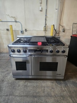 Dacor 48in Stainless Steel Dual Fuel Slide-In Range 4 Burners 2 Ovens