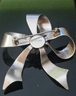 Sterling Stamped: Vintage; 925 Silver 3 Green-1 clear glass handmade bow brooch — photo 9