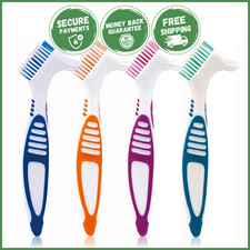 4 PCS DENTURE SMALL TOOTHBRUSH Multi Layered Bristles Soft Brush Teeth Cleaning