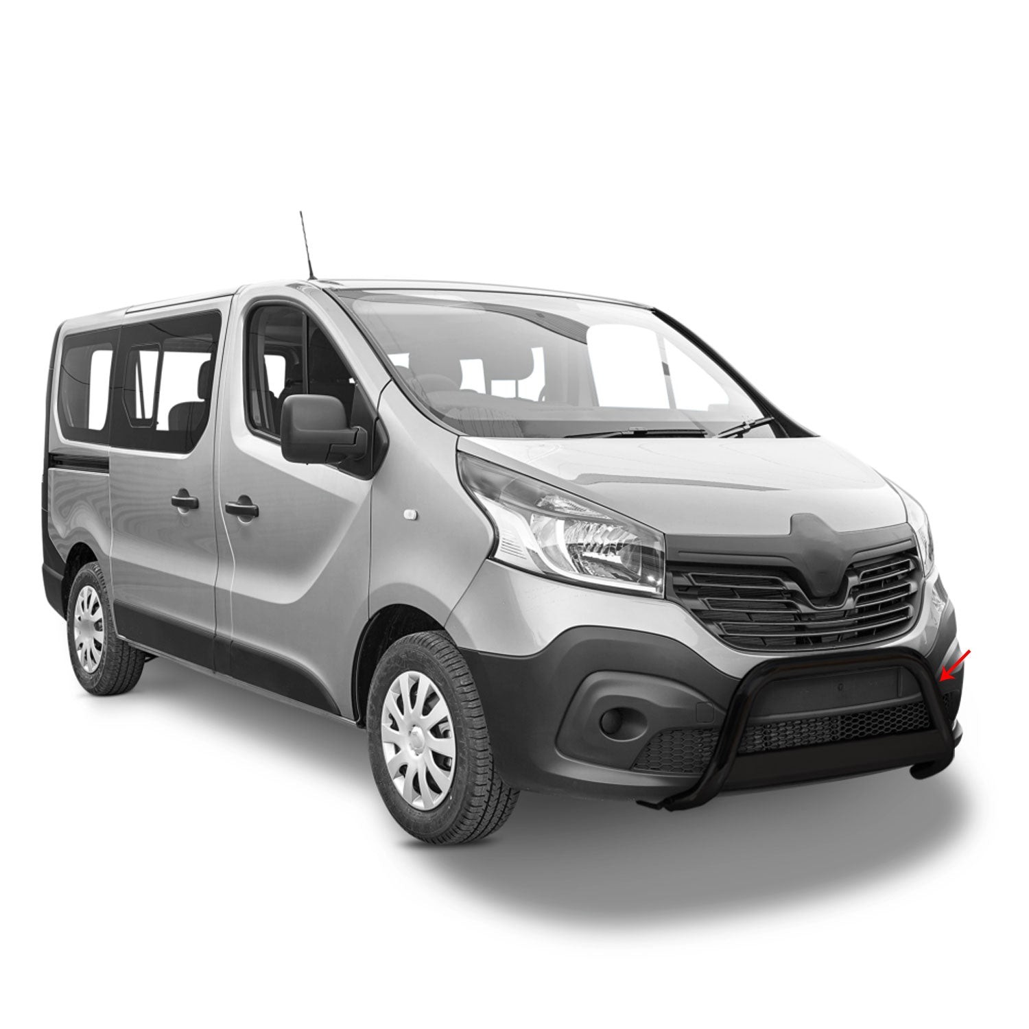 Pare-buffle Renault Trafic 2014-2019 en acier noir 63 mm idéal pour les chantiers et les voyages