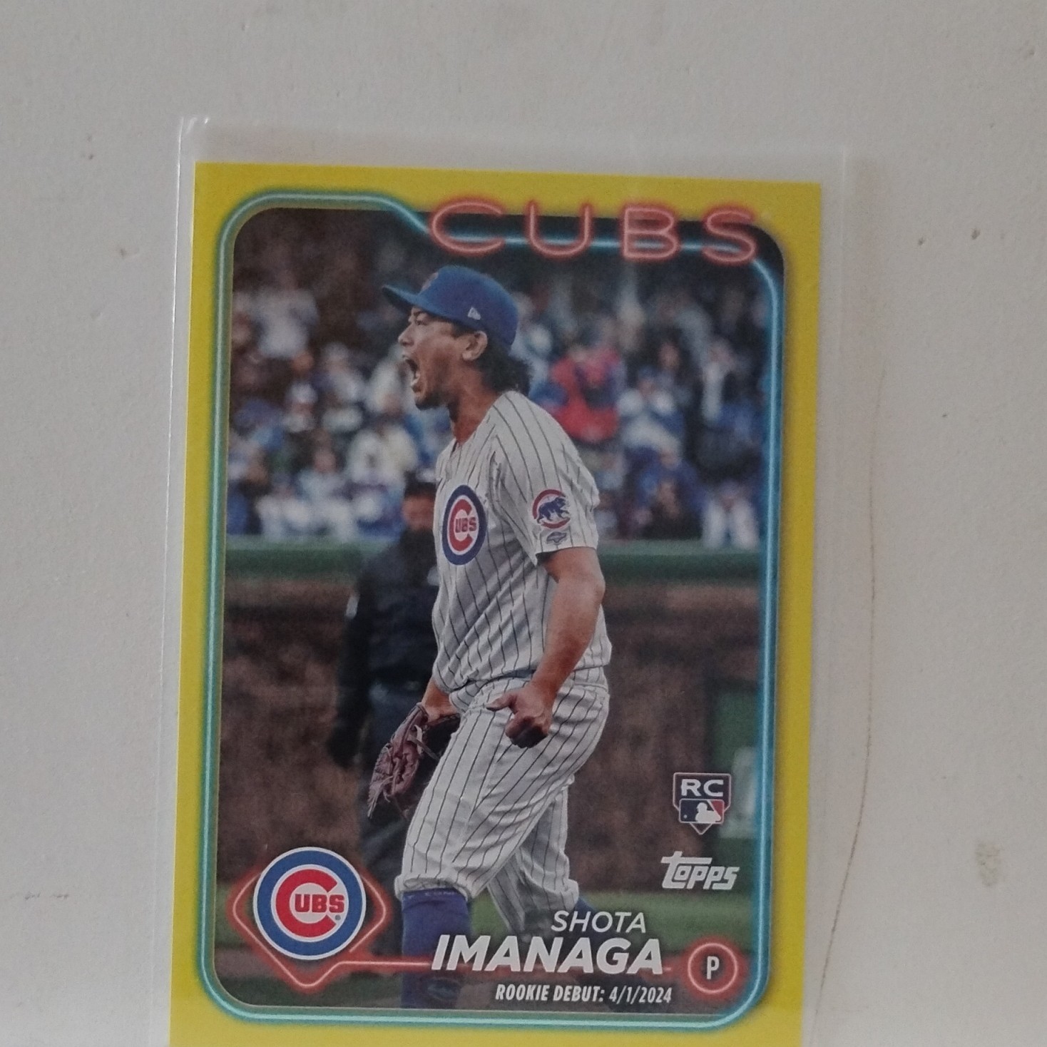 Topps Update 2024 Shota Imanaga Rookie Debut #US281 Yellow Cubs Baseball Card