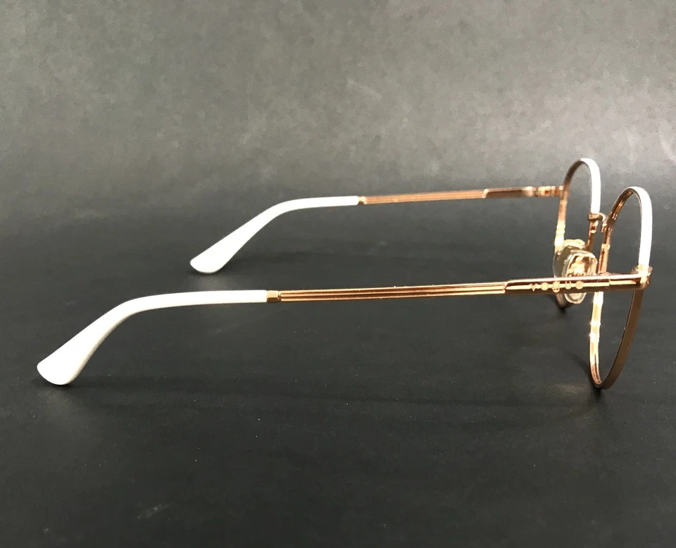 Monturas para gafas Vogue VO4306 5152 oro rosa superior blanco borde de alambre redondo 53-18-140 Foto 3 de 4