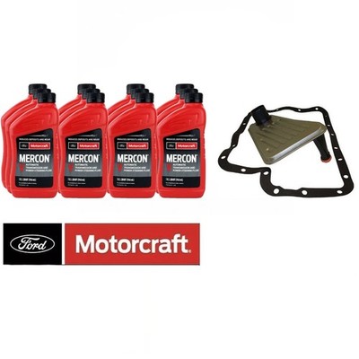 12x MOTORCRAFT MERCON V +FILTER FT-114 OIL PAN GASKET FOR E4OD TRANSMISSION FORD