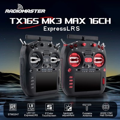 RadioMaster TX16S MK3 Max RC Sender ExpressLRS 2,4GHz 16CH AG02 CNC Hall Gimbals