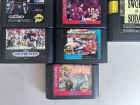 Sega Genesis Console 9 Game Bundle 2 Power Sticks 1 Controller Cables All Tested