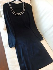 RED VALENTINO Lace knit knee-length Dress Women Black Genuine