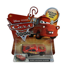 Disney Cars Toon Burnt Lightning McQueen Diecast 1:55 Scale FREE SHIPPING 