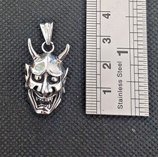 Oni Hannya mask Japanese Demon steel pendant