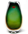 Huge 28cm 20th Century Murano Sommerso Submerged Freeform Vase & Label 3.4kg