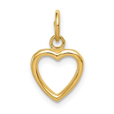 14K poliert Cut-Out Herz Anhänger C2152