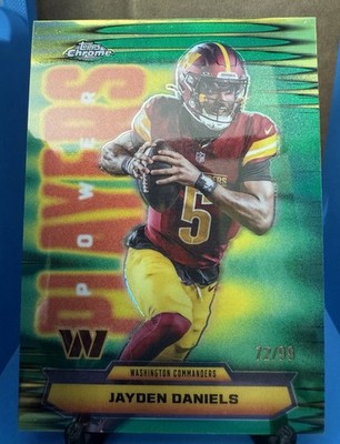 Topps 2025 Topps Chrome Power Players Jayden Daniels Commanders PP-3 Green /99