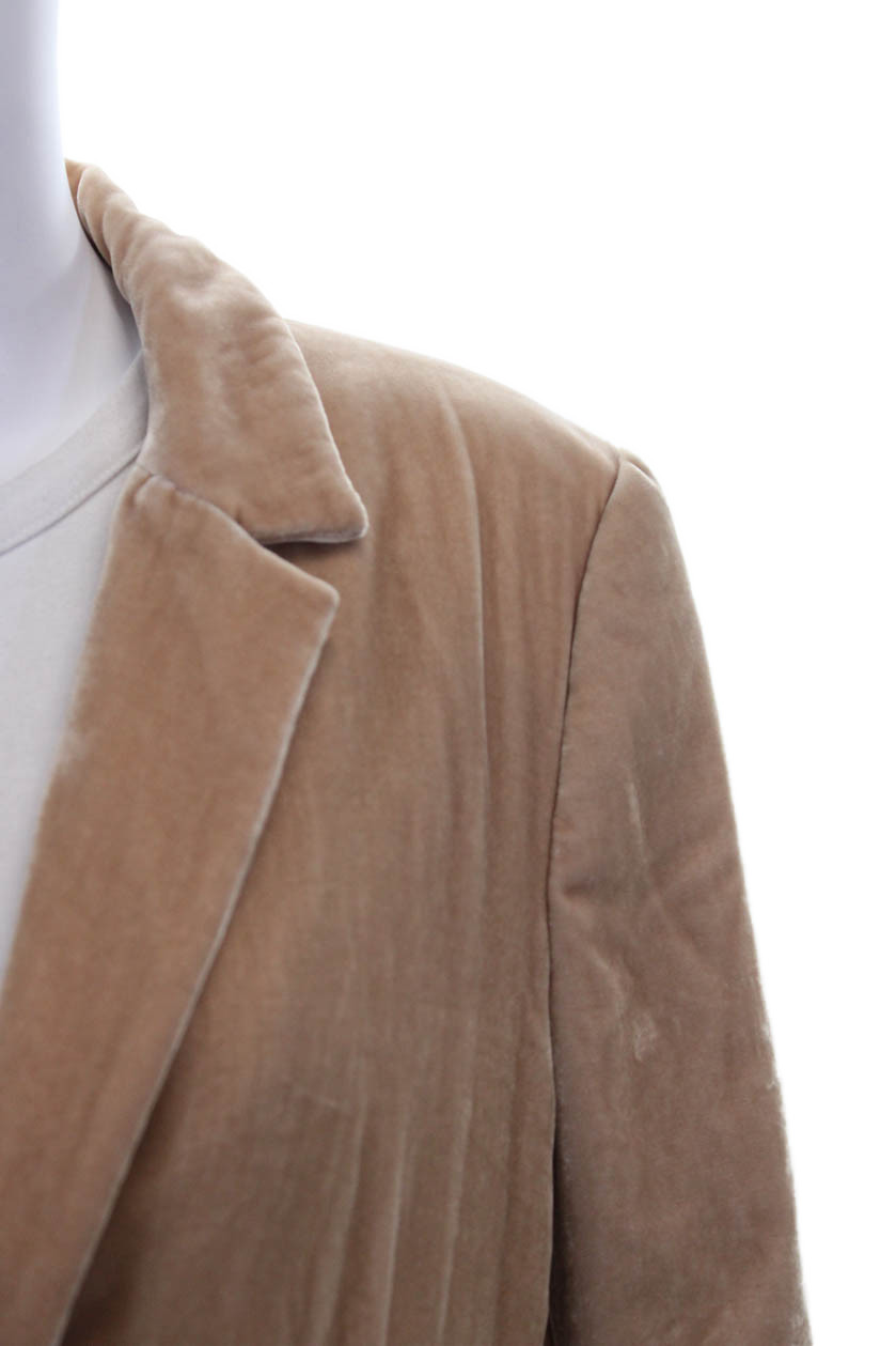 Drew Womens Basic Jacket Beige Button Long Sleeve… - image 2