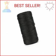 KINGLAKE 426 Feet Nylon Twine 36 Black Nylon String 2mm - Weatherproof Seine Tw