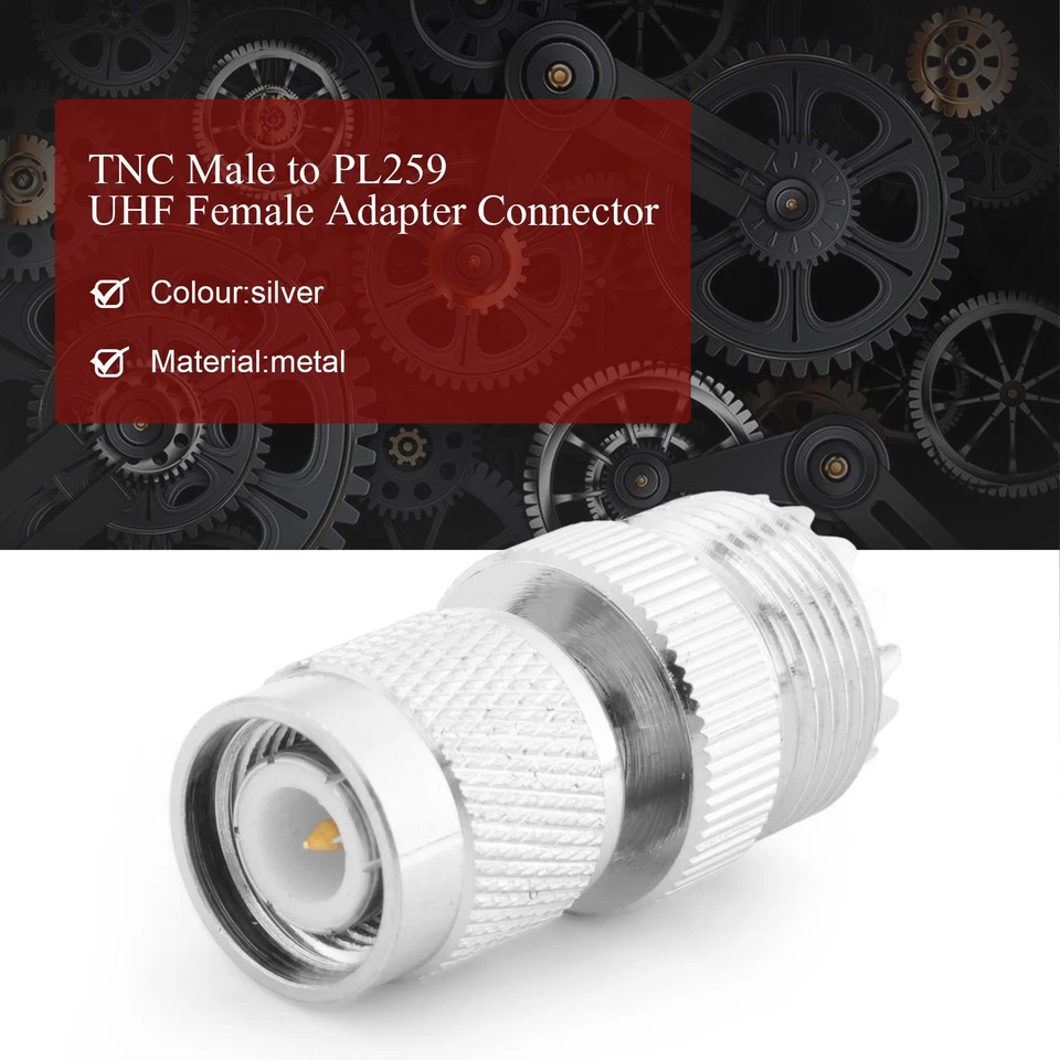 TNC Male to PL259 UHF Female Adapter Connector,silver E7D75550 - Image 2 of 4