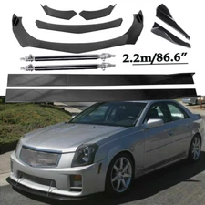 Front Bumper Lip Splitter Spoiler Rear Lip Strut Rods Fit For Cadillac STS