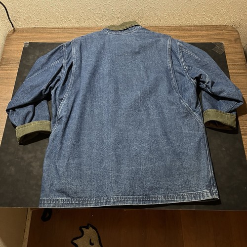 LL Bean Denim Field Jacket Vintage Wool Lined Barn Chore Coat Corduroy Duck Hunt - Picture 11 of 11