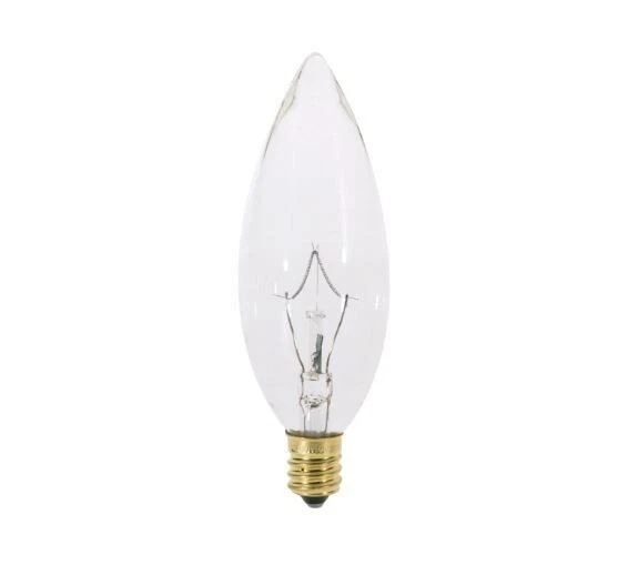 40 Clear Night Light Bulb Candelabra Base Torpedo Shape Chandelier