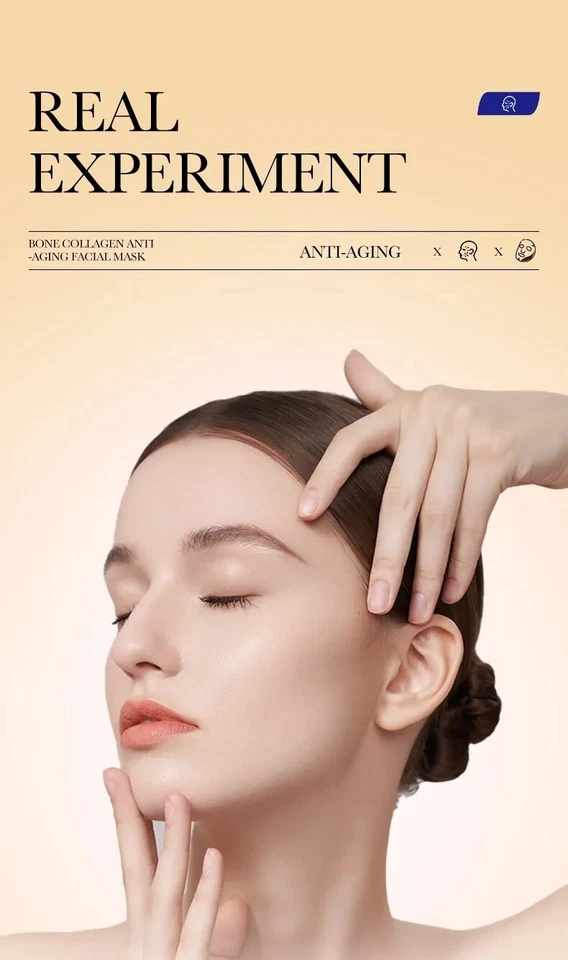 ANTI-WRINKLE COLLAGEN FACE MASK 10PCS MOISTURIZING ANTI-AGING REPAIR BRIGHTENING - Image 2 of 4