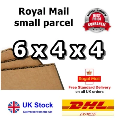 6x4x4 Small Parcel Royal Mail Brown Box Single Wall 152 x 102 x 102 FREE POSTAGE