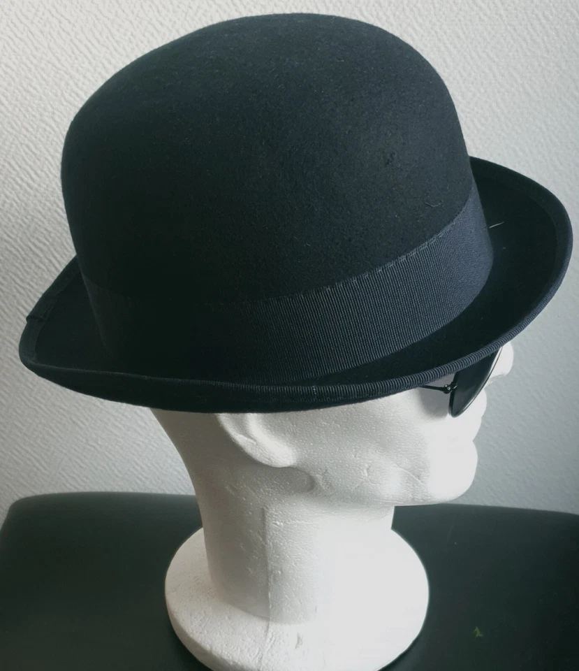 Chapeau melon Laine Couleur Marine. Petite forme. Made Italie Taille 58 - Photo 2/4
