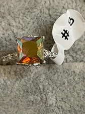 FJ Fragrant Jewels Havana Nights princess Satin Sterling ring sz 8 NWT