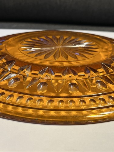 INDIANA GLASS AMBER COLONY PARK LANE PLATE 8.5” - Picture 4 of 4