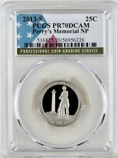 Perry's Memorial Quarter PR 70 DCAM PCGS Clad 2013 Best Top Grade NP 25c USA