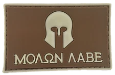 Molon Labe Tan Spartan PVC Patch Special Forces Recon Ranger F-35 Airsoft P29#3