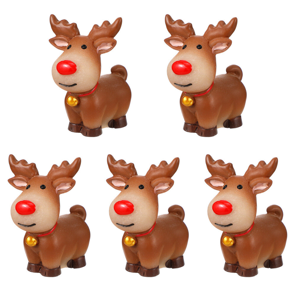 5 Pcs Mini Reindeer Figurines for Kids Desk Decor