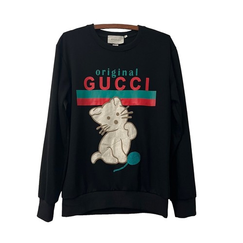 GUCCI　セーター　8Y Printed cotton jersey sweatshirt in black | GUCCI® US