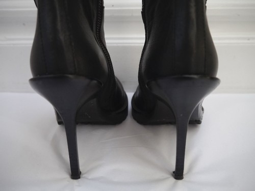 ANN DEMEULEMEESTER black leather heeled boots size 36 WORN ONCE - Picture 8 of 10