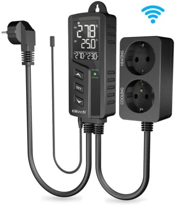 ELITECH WIFI Temperaturregler 2000W elektro Heizung Heizschlange Heizspirale Räucherofen