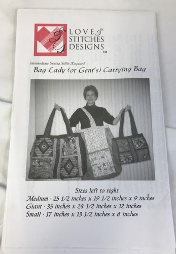 Love & Stitches Designs Bag Lady or Gent’s Carrying Bag Uncut Sewing Pattern - Picture 2 of 8