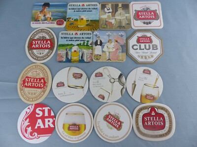 Lot of 18 Different STELLA ARTOIS Coaster Bierviltje Bierdeckel E50 SOUS BOCK