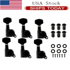 Black 6R Inline Guitar String Tuning Peg Tuner Machine Head for Strat ST TL Tele