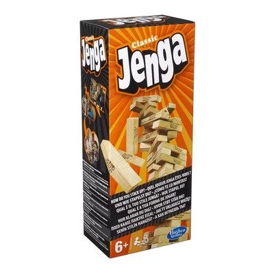 Klassisches Jenga Spiel von Hasbro Stapelspiel Holzblock Neu