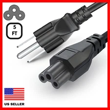 3 Prong 5Ft AC Power Cord 125v/250v 10 Amp 18AWG IEC320 C5 to NEMA 5-15P