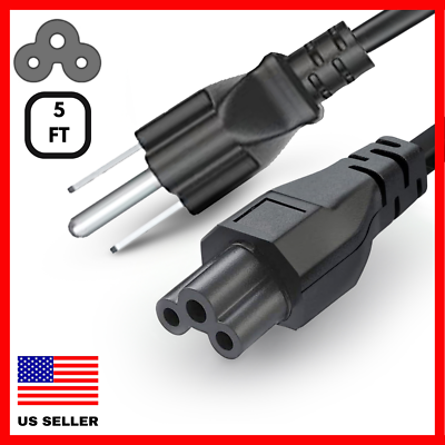 #ad 3 Prong 5Ft AC Power Cord 125v 250v 10 Amp 18AWG IEC320 C5 to NEMA 5 15P $6.09