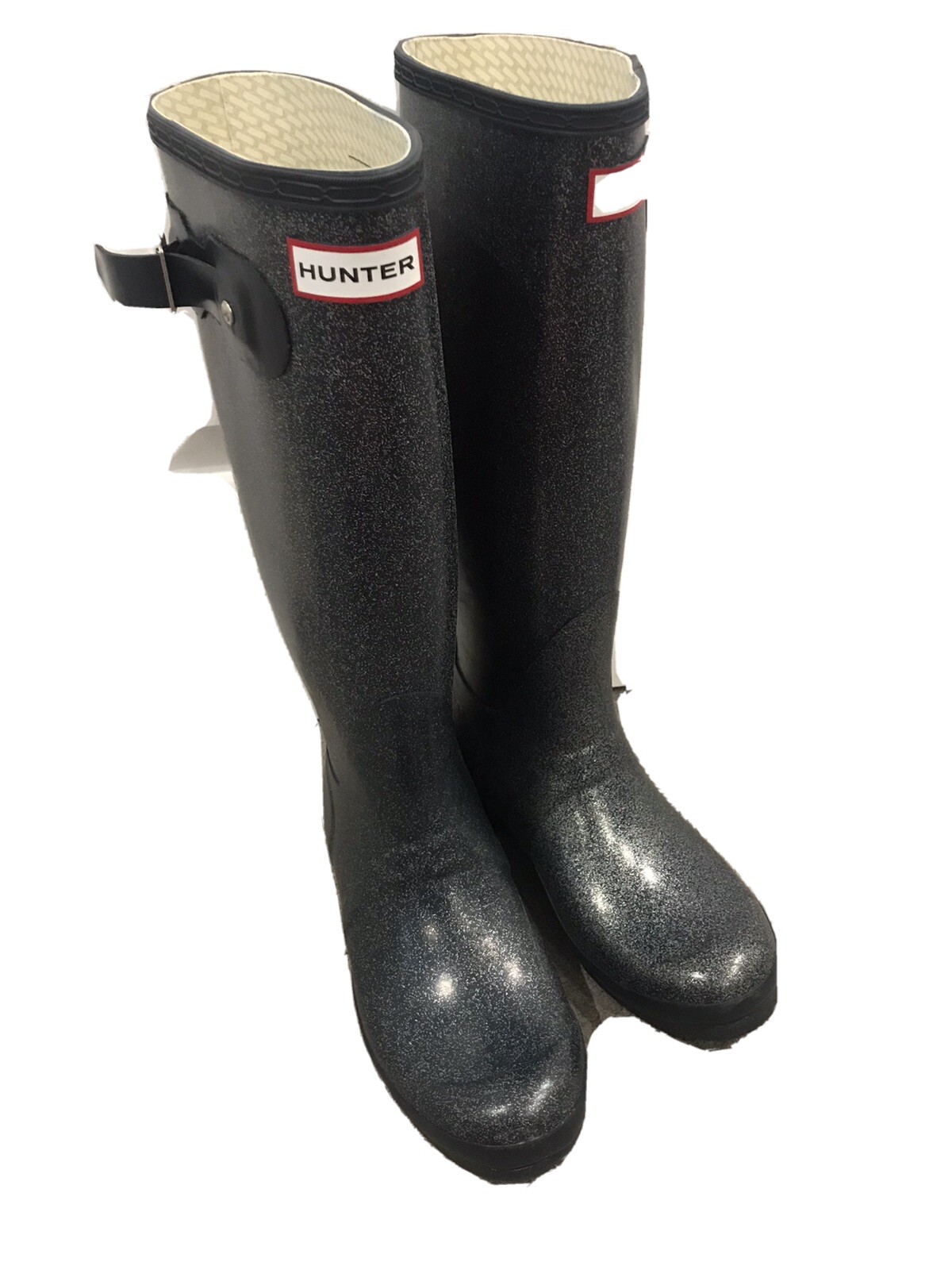 black sparkle hunter boots