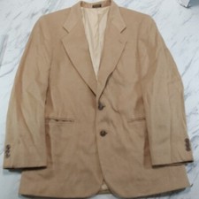 Mens Oscar De La Renta Wool Cashmere Solid Camel Blazer Sport Coat Size 40 R
